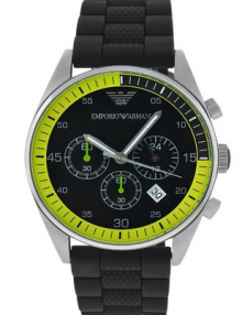 Emporio Armani Men's AR5865 Rubber with Black Dial Watch