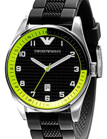 Emporio Armani Sport Collection Silicone Strap Black Dial Men's Watch AR5877