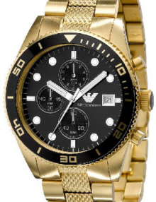 Emporio Armani Classic Gents Chrono Gold Plated Watch AR5857