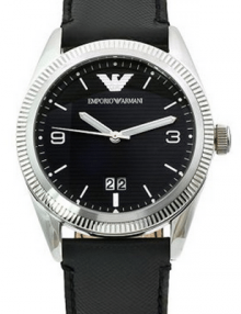 Emporio Armani Sport Mens Stainless Steel Watch AR5893 with Leather Band
