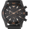 Emporio Armani Men's AR5946 Black Rubber Quartz Watch with Black Dial