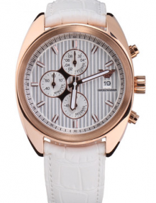 Emporio Armani Leather Gold Tone Dial Watch AR5956