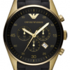 Emporio Armani Black Silicon Wrapped Gold Ion Plated AR8023 Mens Watch
