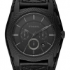 Fossil FS4617 Machine Cuff Leather Watch Desert Sand with Black Stainless Steel Case