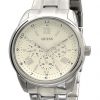 Guess Round Stainless-Steel Case And Bracelet Cream Dial Men's Watch W13567G2