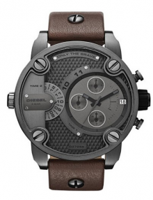 Diesel SBA Only The Brave Brown Oversized Dial Dualtime Chronograph Men's Watch - DZ7258
