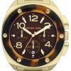 Michael Kors Ladies Gold Tortoise Chronograph Watch MK5593
