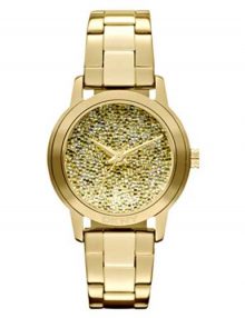DKNY gold plated stainless steel Ladies Crystal Bezel Designer Watch NY8717