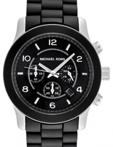 Michael Kors Men's Oversize Black Silicone Runway Watch MK8107