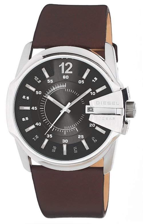 Diesel Men's Goose Brown Leather band Sainless Steel Watch DZ1206