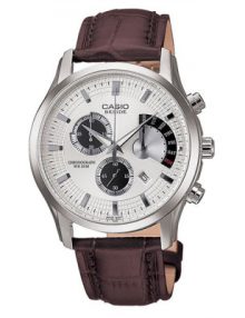 Casio Beside Chronograph Watch Leather Band BEM-501L-7A