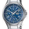 Casio Men's Edifice EF-316D-2AV Silver Stainless-Steel Quartz Watch with Blue Dial
