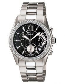 SHN-5505D-1ADR SHN-5505D-1A Casio Sheen Ladies Chronograph Dress Watch