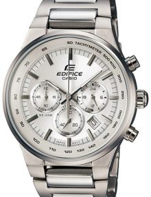 Casio Men's Edifice EF-500BP-7A Silver Stainless-Steel Quartz Watch with Silver Dial