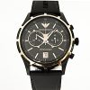 Emporio Armani Gents Chronograph Black Rubber Strap Watch AR0584