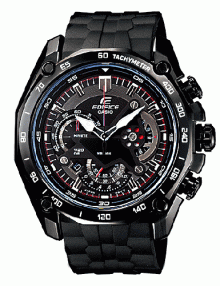 Casio Men's EF-550-1A Black Stainless Steel Quartz Chronograph Watch with Black Dial