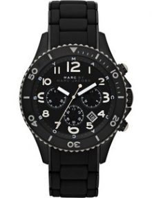 Marc By Marc Jacobs Rock Black Silicone Chronograph Watch MBM2583