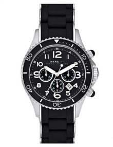 MARC JACOBS MBM2551 Women's Black Silicone Wrapped Stainless Steel Watch