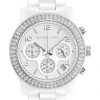Michael Kors Women's White Ceramic Link Bracelet Quartz Chronograph Crystal MK5188