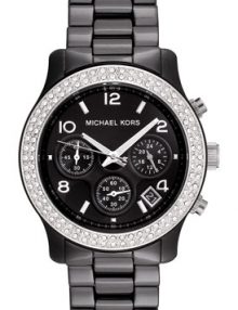 Michael Kors Women's MK5190 Black Ceramic Runway Glitz Watch