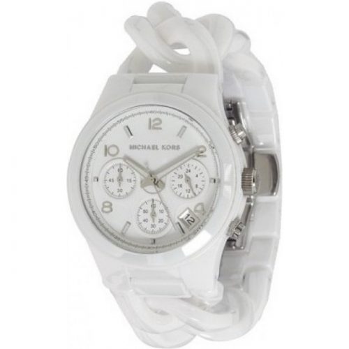 Michael Kors Women's MK5387 Ceramic Classic Chronograph White Watch