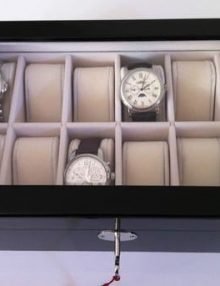 Watch case 12 Compartment Wooden Black High Glossy Piano Finished collection