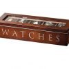 Watch case 5 Compartment Wooden Brown Storage Box