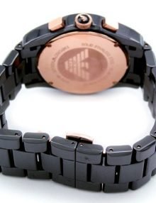 Emporio Armani Black Ceramic Mens Watch Band with Deployment Clasp Fitted for AR1400 AR1401 and More