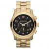Michael Kors Runway Gold Tone Stainless Steel Band Black Dial Men's Watch MK5795