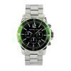 Michael Kors MK8141 Men's Stainless Steel Quartz Chronograph Black Dial Link Bracelet Green Bezel Watch