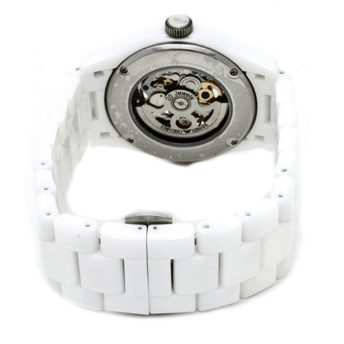 Emporio Armani AR1415 Men's Ceramic White Skeleton Dial Watch