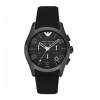 Emporio Armani AR1430 Mens Black Ceramic Case Watch Black Silicone
