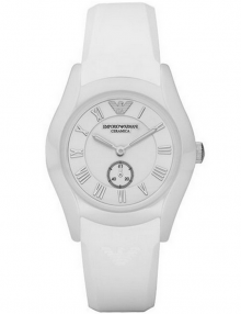 Emporio Armani AR1433 Women's Ceramic White Silicone Strap Watch