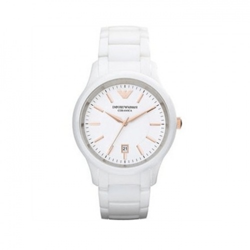 Emporio Armani AR1467 UNISEX White ceramic rose gold Watch