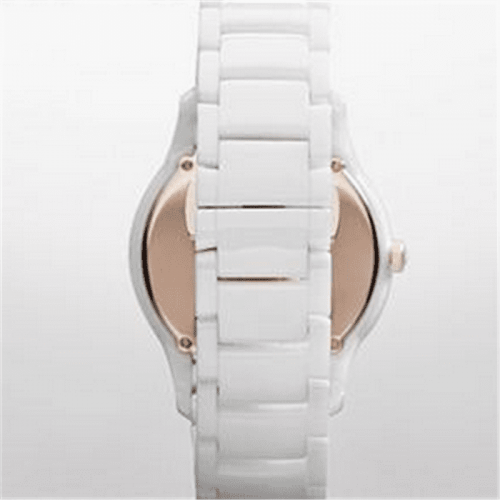 Emporio Armani AR1467 UNISEX White ceramic rose gold Watch