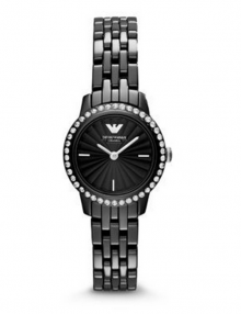 Emporio Armani AR1480 Black Ceramic Case Watch Black Silicone