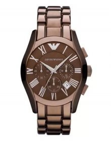 Emporio Armani AR1610 Valente Chronograph Brown Dial Mens Watch