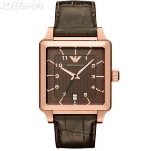Emporio Armani AR1622 Men's Classic Brown Leather Strap Watch