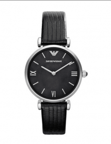 Emporio Armani AR1678 Ladies Retro Black Pearl Watch