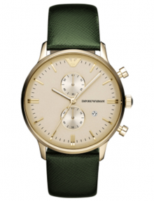Emporio Armani AR1722 Mens Classic Retro Watch Green Strap