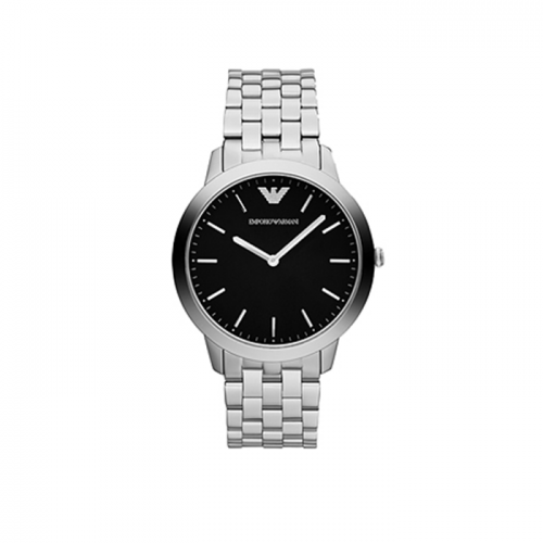 Emporio Armani AR1744 Retro Black Dial Stainless Steel Bracelet Mens Watch