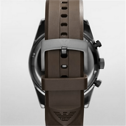 Emporio Armani AR5986 Men's Sportivo Brown Silicone Analog Quartz Watch
