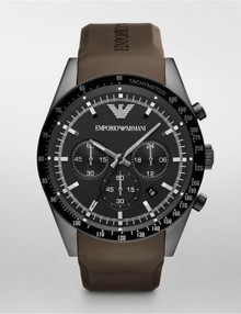 Emporio Armani AR5986 Men's Sportivo Brown Silicone Analog Quartz Watch