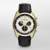 Emporio Armani AR6006 Sportivo Chronograph Silver and Black Dial Black Leather Mens Watch