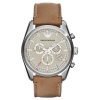 Emporio Armani AR6040 Sportivo Cream Dial Taupe Leather Strap Mens Watch