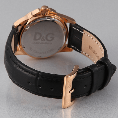 Dolce & Gabbana DW0798 Women's Black Disc Rose Gold Shell Classic Watch