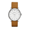 Marc By Marc Jacobs MBM1265 Baker Silver Tone Tan Leather Watch