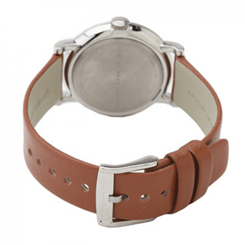 Marc By Marc Jacobs MBM1265 Baker Silver Tone Tan Leather Watch