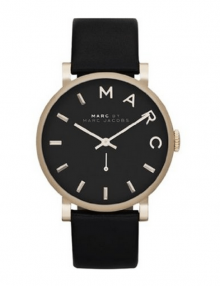 Marc by Marc Jacobs MBM1269 Baker Gold-Tone Black Leather Ladies Watch
