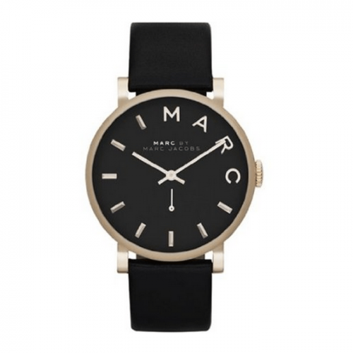 Marc by Marc Jacobs MBM1269 Baker Gold-Tone Black Leather Ladies Watch